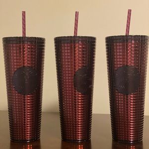 Starbucks new bling disco dark cherry cold tumbler cup.